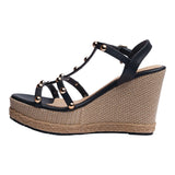 SANDALIA CUÑA PARA MUJER LOB FOOTWEAR NEGRO 83705717