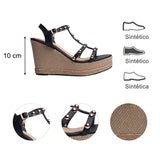 SANDALIA CUÑA PARA MUJER LOB FOOTWEAR NEGRO 83705717