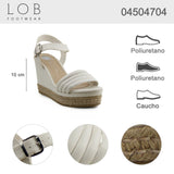 Sandalia Cuña Para Mujer Lob Footwear Booth Beige 04504704