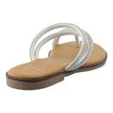 Sandalia Piso Para Mujer Lob Footwear Textil Plata 90604112