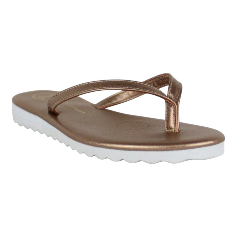SANDALIA DE PISO ORO PARA MUJER DE NAPA LOB FOOTWEAR 15104928