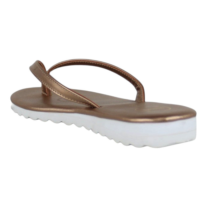 SANDALIA DE PISO ORO PARA MUJER DE NAPA LOB FOOTWEAR 15104928