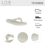 Sandalia Piso Para Mujer Lob Footwear Cabra Corte Beige 15104929