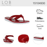 Sandalia Piso Para Mujer Lob Footwear Charol Rojo 15104930