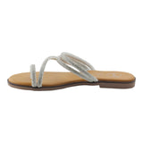 Sandalia Piso Para Mujer Lob Footwear Textil Plata 90604112