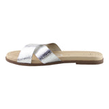 Sandalia Piso Para Mujer Lob Footwear Metalizado Comfy Plata 86804728