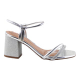 Sandalia Tacón Para Mujer Lob Footwear Strass/Metalizado Pre Plata 86804748