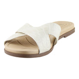 Sandalia Piso Para Mujer Lob Footwear Napa Croco Madrid Blanco 86804727