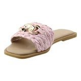 Sandalia Piso Para Mujer Lob Footwear Rafia Rosa 91904060