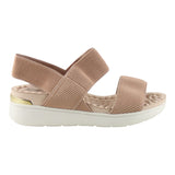 Sandalia Cuña Para Mujer Lob Footwear Elastico Canelado Beige 86804736