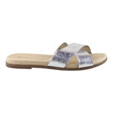 Sandalia Piso Para Mujer Lob Footwear Metalizado Comfy Plata 86804728