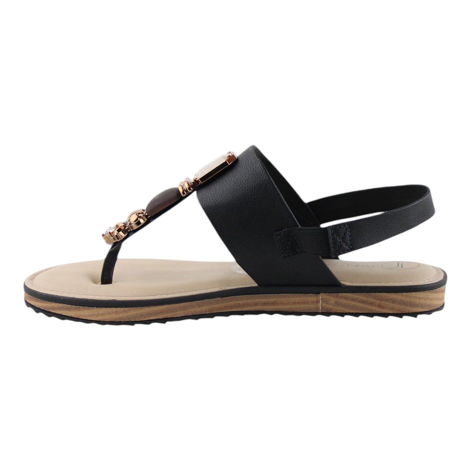 SANDALIA DE PISO NEGRA PARA MUJER  LOB FOOTWEAR 86804726