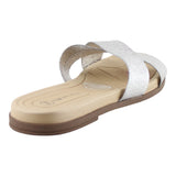 Sandalia Piso Para Mujer Lob Footwear Metalizado Comfy Plata 86804728