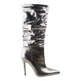 Bota Para Mujer Lob Footwear Pu Snake Plata 59404987