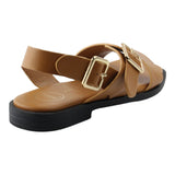 Sandalia Piso Para Mujer Lob Footwear Pu Café 59704074