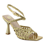 Sandalia Tacón Para Mujer Lob Footwear Pu Oro 92904097