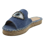 Sandalia Piso Para Mujer Lob Footwear Mezclilla Azul 77004494