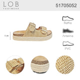 sandalia piso para mujer lob footwear rafia beige 51705052
