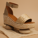 SANDALIA CUÑA BEIGE PARA MUJER DE RAFFIA LOB FOOTWEAR 51705461