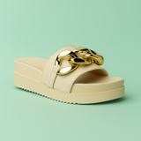 SANDALIA CUÑA BEIGE PARA MUJER DE PIEL SINTETICA LOB FOOTWEAR 52205467