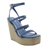 Sandalia Cuña Para Mujer Lob Footwear Denim Azul 48704410