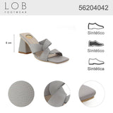 Sandalia Tacón Para Mujer Lob Footwear Pu Gris 56204042