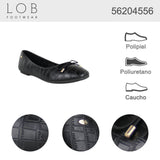 Flat Para Mujer Lob Footwear Pu Croc Negro 56204556