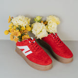 tenis para mujer lob footwear pu suede rojo 57005007