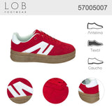 tenis para mujer lob footwear pu suede rojo 57005007