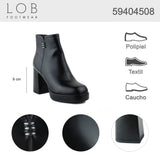 Botin Para Mujer Lob Footwear Pu Negro 59404508