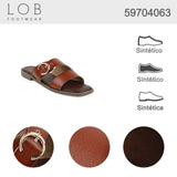 Sandalia Piso Para Mujer Lob Footwear Pu Café 59704063