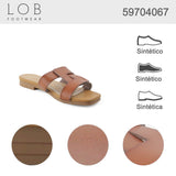 sandalia piso para mujer lob footwear pu cafe 59704067