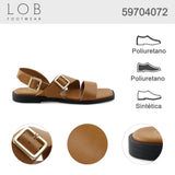 Sandalia Piso Para Mujer Lob Footwear Pu Café 59704072