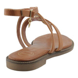 sandalia piso para mujer lob footwear pu cafe 59704074
