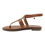 sandalia piso para mujer lob footwear pu cafe 59704074