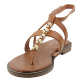 sandalia piso para mujer lob footwear pu cafe 59704074