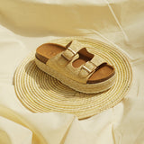 SANDALIA DE PISO BEIGE PARA MUJER DE RAFFIA LOB FOOTWEAR 51705052