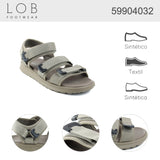 Sandalia Para Hombre Lob Footwear Textil Gris 59904032