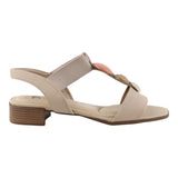 Sandalia Tacón Para Mujer Lob Footwear Floather/Elastico Beige 86804744