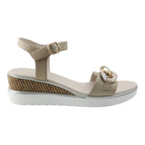 Sandalia Cuña Para Mujer Lob Footwear Pu Beige 57704047