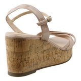 Sandalia Cuña Para Mujer Lob Footwear Charol Beige 04504706