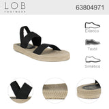 Sandalia Piso Para Mujer Lob Footwear Resorte Negro 63804971