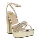 Sandalia Tacón Para Mujer Lob Footwear Cristalo Oro 04504444