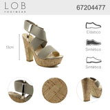 Sandalia Tacón Para Mujer Lob Footwear Resorte Café 67204477