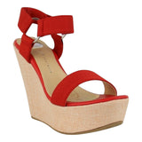 Sandalia Cuña Para Mujer Lob Footwear Resorte Rojo 67204710