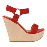 Sandalia Cuña Para Mujer Lob Footwear Resorte Rojo 67204710