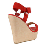 Sandalia Cuña Para Mujer Lob Footwear Resorte Rojo 67204710