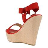 Sandalia Cuña Para Mujer Lob Footwear Resorte Rojo 67204710