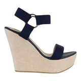 Sandalia Cuña Para Mujer Lob Footwear Resorte Azul 67204711