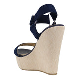 Sandalia Cuña Para Mujer Lob Footwear Resorte Azul 67204711